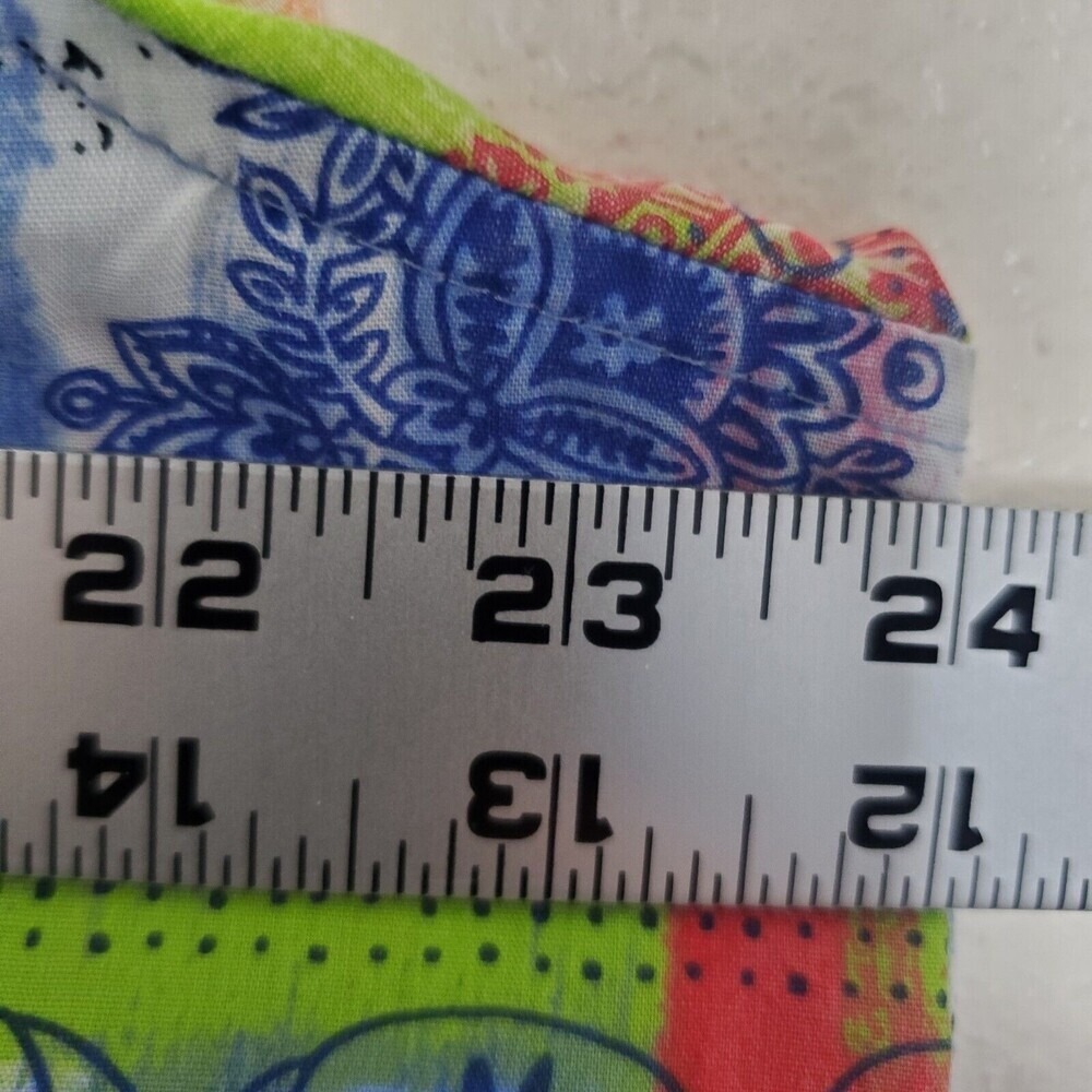 TravelSmith Womens XL Abstract Paisley Script Print Button Up Shirt Multi-Color - Picture 9 of 14